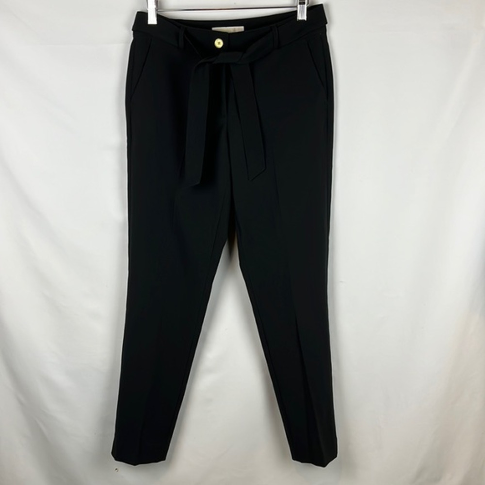 Michael‎ Kors Black Trouser Belted Career Pants Size 4